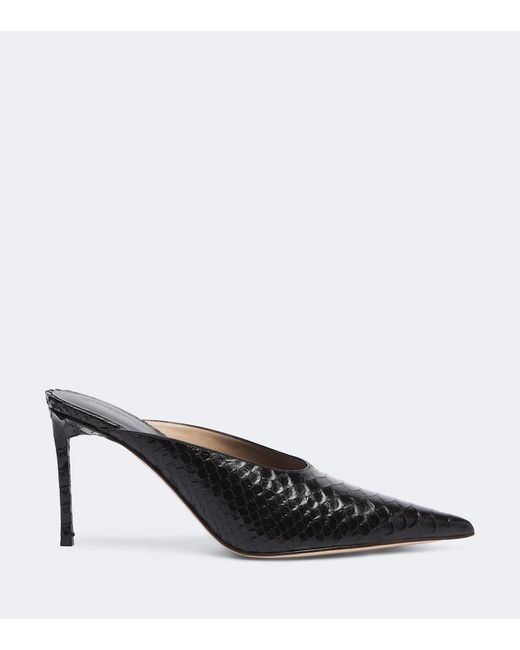 Tom Ford Black Croc-Effect Leather Mules