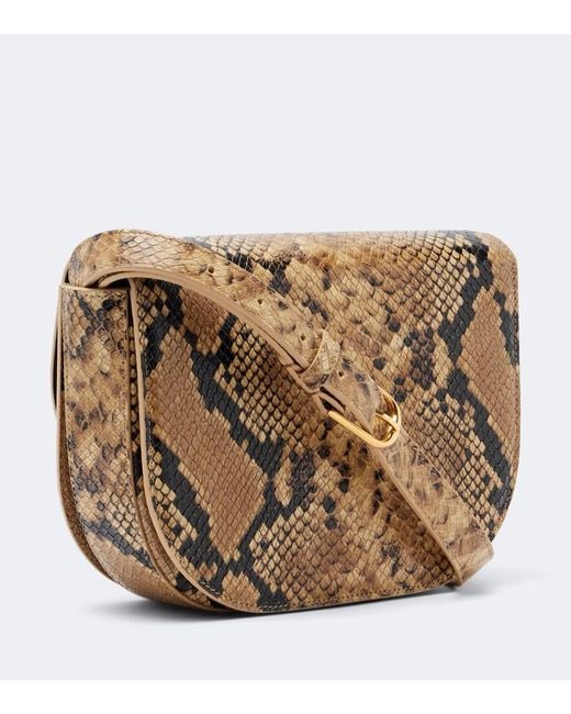 Nili Lotan White Francoise Snake-Effect Leather Crossbody Bag
