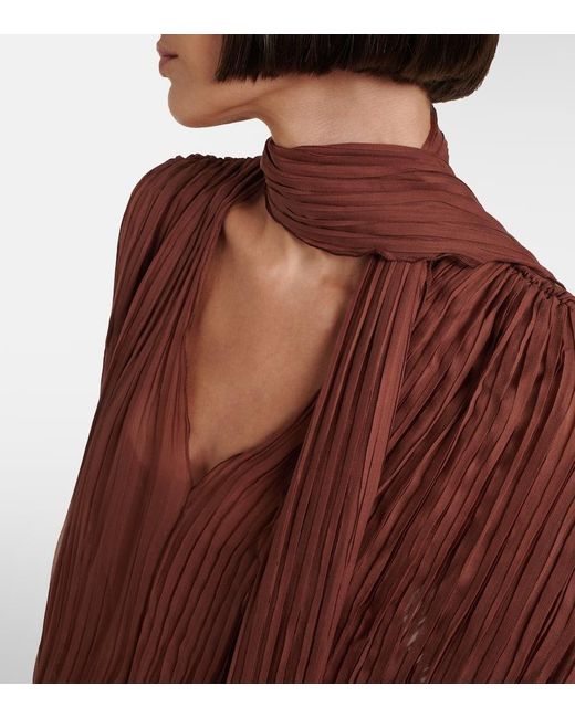 Vestido De Fiesta De Gasa De Seda Blumarine de color Brown