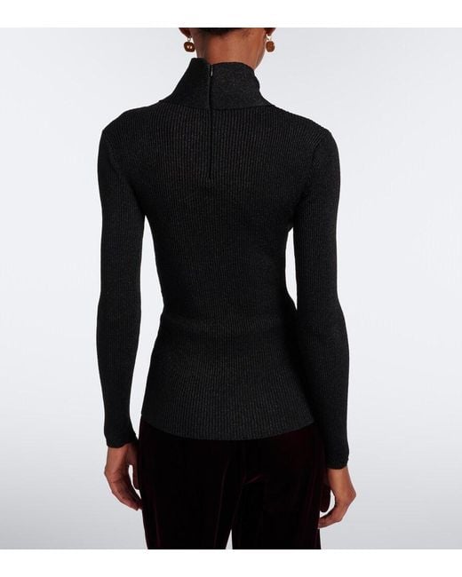 Valentino Black Cut-Out Lame Sweater