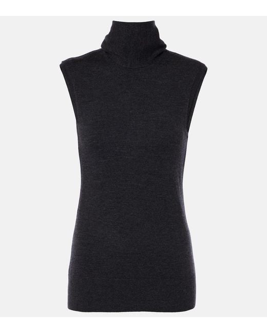 Totême Black Sash Wool-Blend Sweater