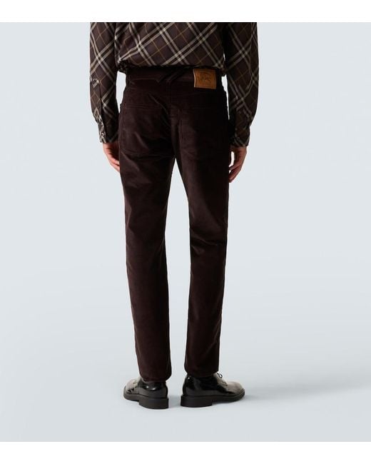 Burberry Black Cotton Corduroy Slim Pants for men