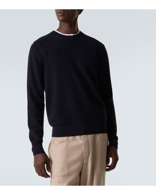 Brioni Blue Cashmere And Wool Sweater for men
