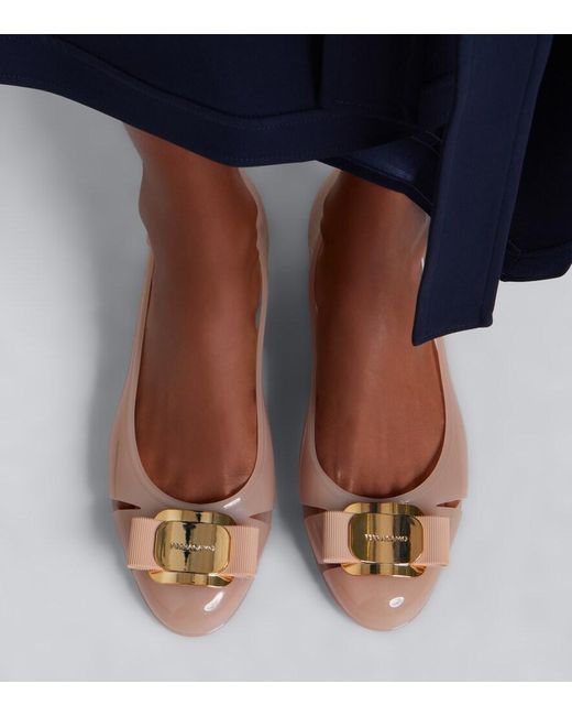 Ferragamo Pink Nara Ballet Flats