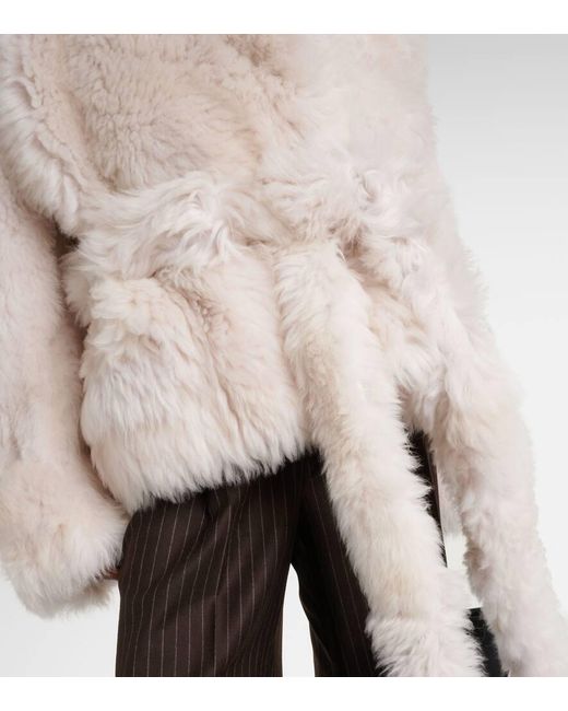 The Mannei White Oversize-Jacke Rioni Aus Shearling