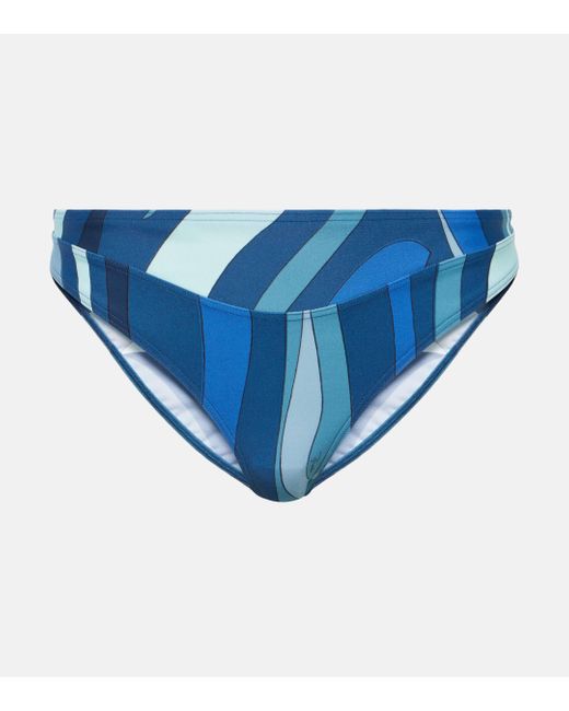 Emilio Pucci Blue Printed Bikini Bottoms