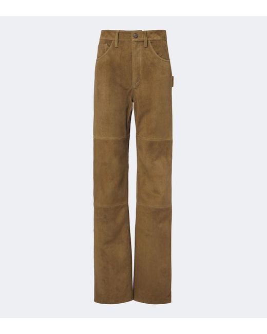 Altuzarra Natural Mills Suede Straight Pants