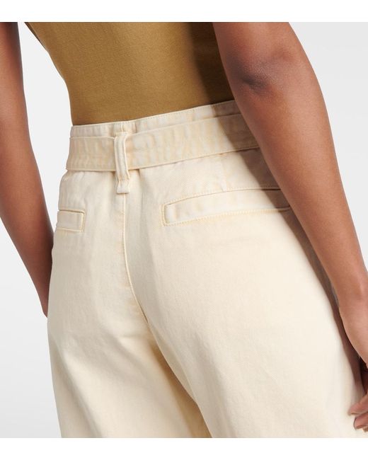 Lemaire Natural Belted Barrel-Leg Jeans