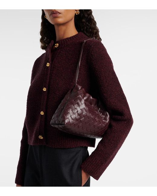 Bottega Veneta Purple Schultertasche Notte Small Aus Leder