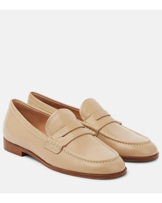 Gianvito Rossi Natural Georgie Nuit Patent Leather Loafers
