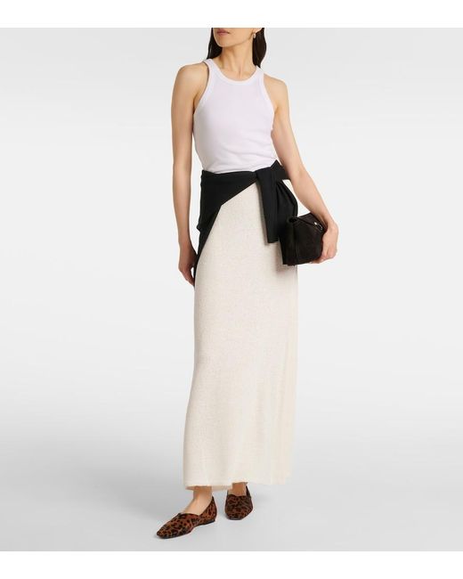 Totême White Knitted Maxi Skirt