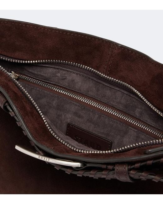 Staud Brown Brooklyn Small Suede Shoulder Bag