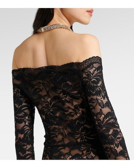 Rabanne Black Floral Lace Maxi Dress