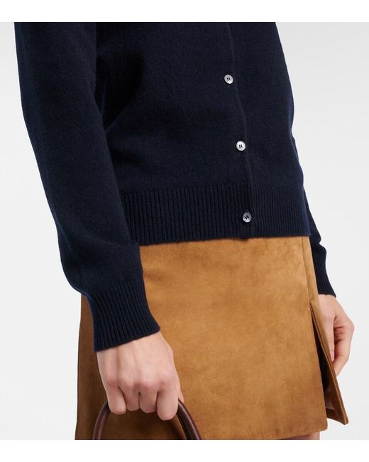 Miu Miu Blue Logo Cashmere Cardigan