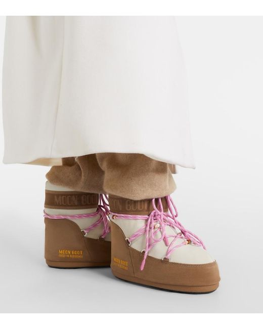 Moon Boot Pink Snow Boots 'X Gir Icon Low Suede Beads'