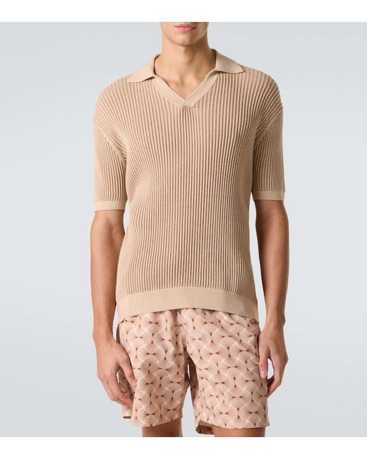 Frescobol Carioca Natural Rino Cotton And Cashmere Polo Shirt for men