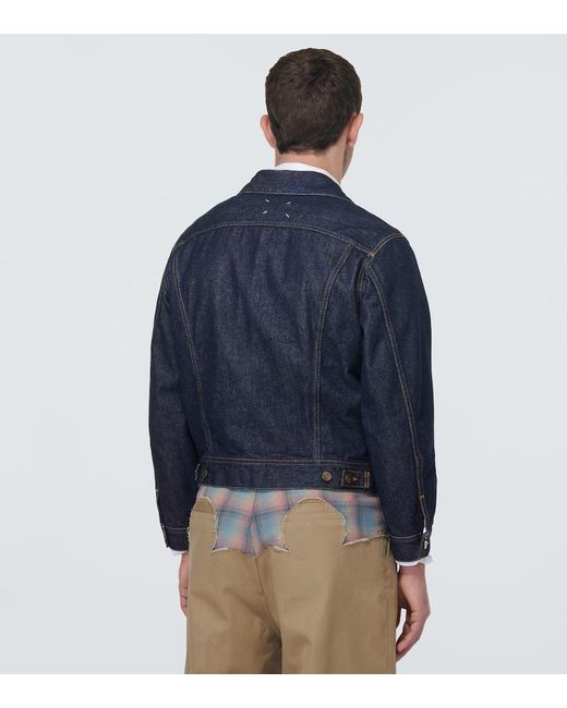 Maison Margiela Blue Cropped Denim Jacket for men
