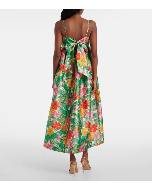 Abito Lungo Amelia Con Stampa di ALÉMAIS in Green