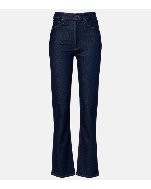Agolde Blue 90's Pinch Waist High-Rise Straight Jeans