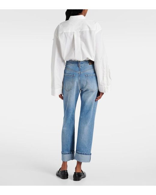 Jean Droit A Taille Basse Brunello Cucinelli en coloris Blue