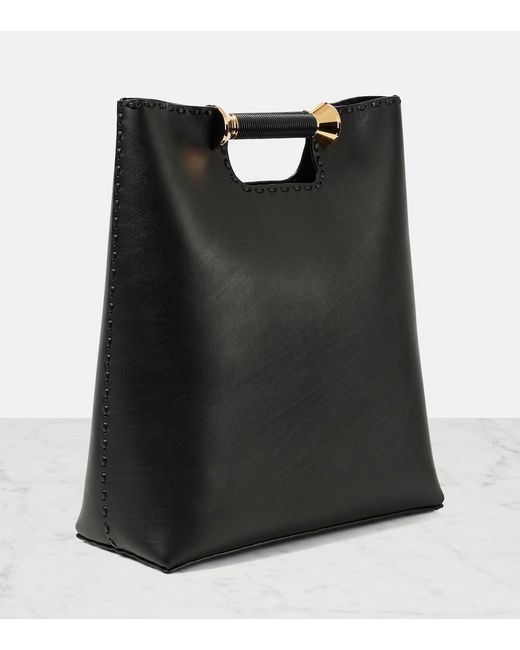 Alaïa Black Bobine Leather Tote Bag