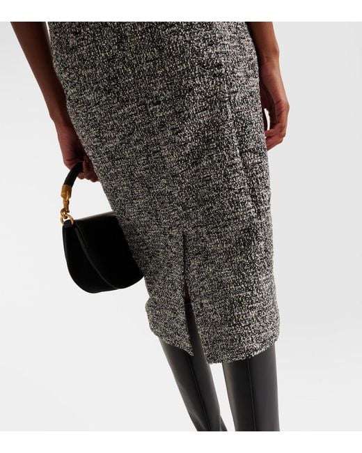 Max Mara Gray Ieti Cotton-Blend Midi Dress