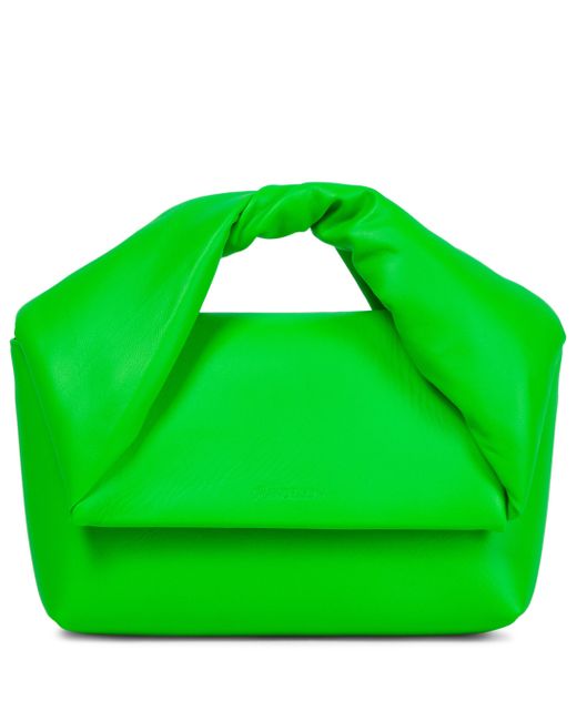 JW Anderson Twister Mini Leather Shoulder Bag in Green - Lyst