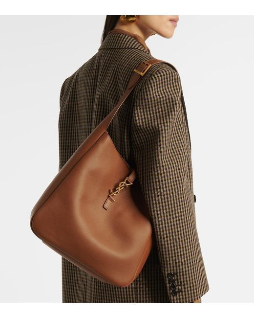 Saint Laurent Brown Le 5 A 7 Supple Large Leather Shoulder Bag