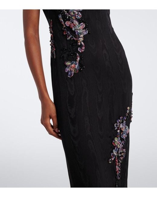 Dries Van Noten Black Applique Embellished Gown