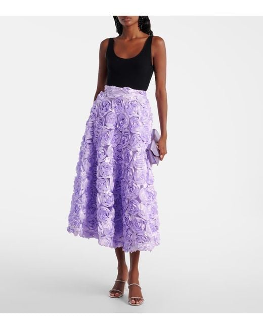 Gonna Lunga Con Applicazioni Floreali di ROTATE BIRGER CHRISTENSEN in Purple