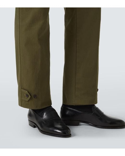 Dunhill Gerade Hose Aus Baumwolle in Green für Herren