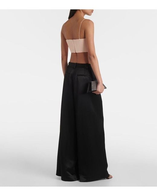 Alex Perry Natural Satin Bustier Top