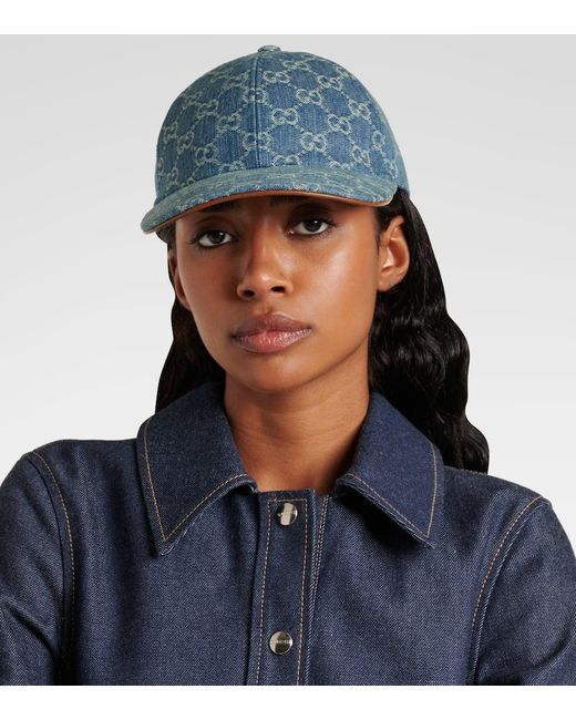 Gucci Blue Gg Cotton Canvas Baseball Cap