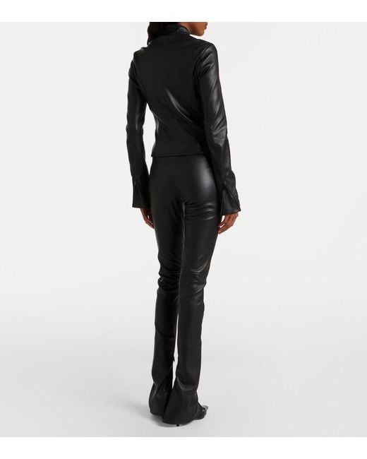Gucci Black Leather Skinny Pants