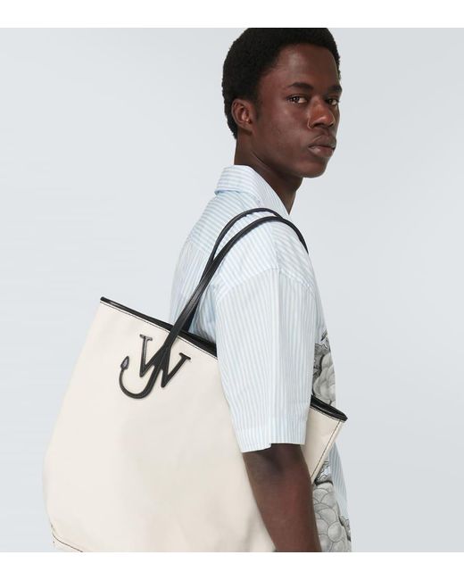 J.W. Anderson White Anchor Tall Canvas Tote Bag for men