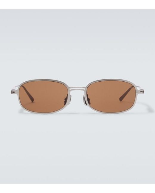Brunello Cucinelli Brown Oval Sunglasses for men