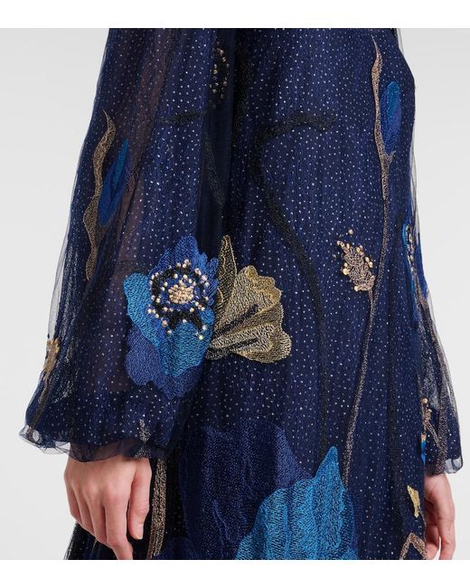 Caftan Bordado Costarellos de color Blue
