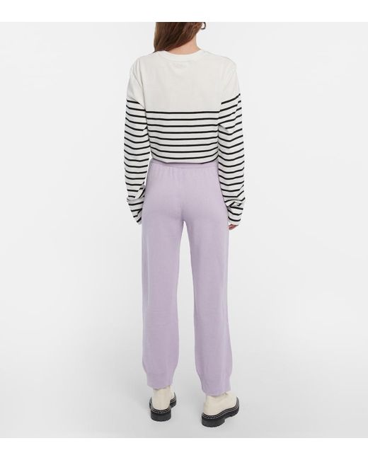 Barrie Purple Tapered Cashmere Pants