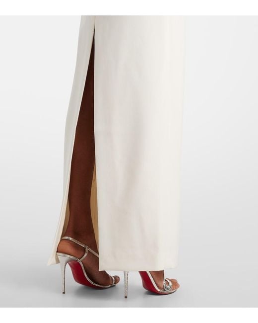 Roland Mouret White Embellished Crepe Gown