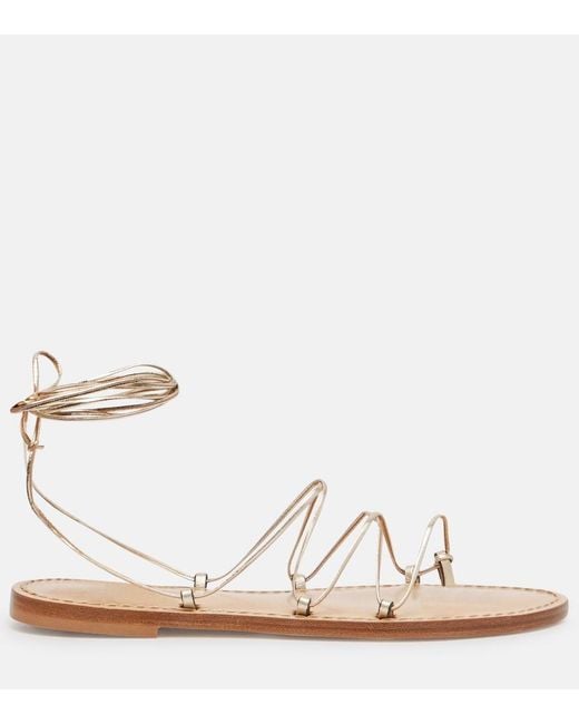 Amanu Natural Serengetti Metallic Leather Sandals