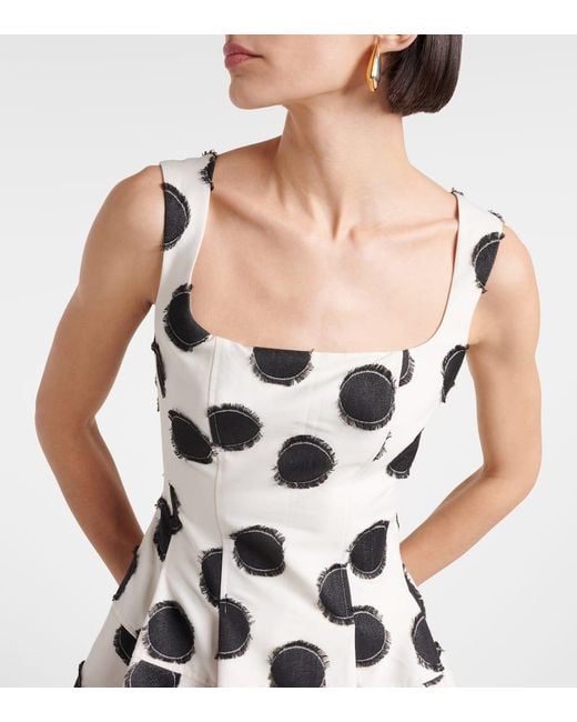 Jonathan Simkhai White Juni Polka-Dot Minidress