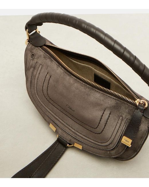 Chloé Brown Marcie Mini Suede Shoulder Bag
