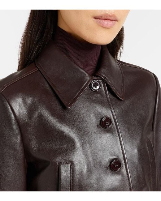 Dorothee Schumacher Black Sleek Statement Cropped Leather Jacket