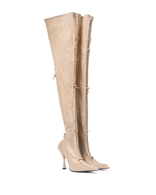 Balenciaga Natural Lingerie Knife Over-the-knee Boots