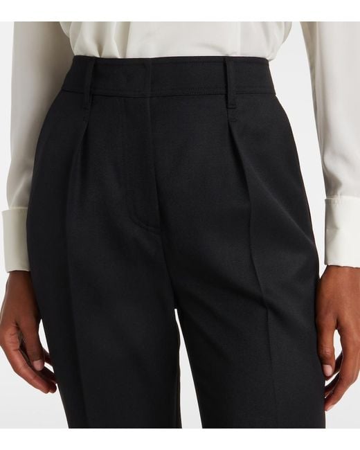 Max Mara Blue Cannes Virgin Wool Straight Pants
