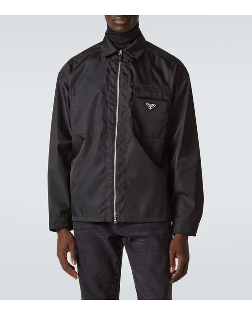 Prada Black Re-Nylon Zipped Overshirt for men