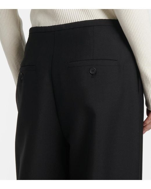 Rohe Black Wool And Mohair Wide-Leg Pants
