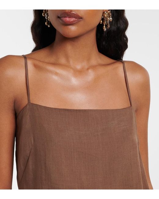 Leset Brown Niko Ramie Minidress