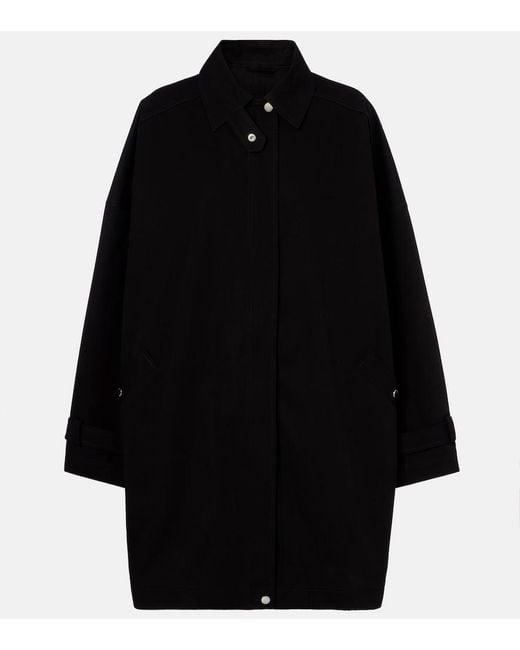 Abrigo Oversized De Algodon Totême  de color Black