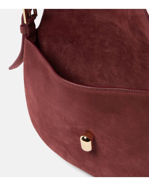 SAVETTE Red Tondo Small Suede Shoulder Bag